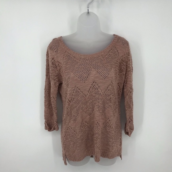 Pink Republic Open Knit Pink Sweater Size M - Picture 2 of 5